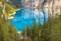 Panorama of Oeschinensee lake and Alps, Switzerland.