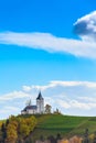 Church on top of the hill in Slovenia countryside Royalty Free Stock Photo