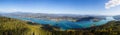 Autumn Panorama View From Observation Tower Pyramidenkogel To Lake Woerth