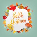 Autumn Paper Banner With Leaves