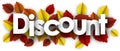Autumn discount sign with color birch leaves