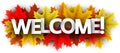 Autumn welcome sign with color maple leaves Royalty Free Stock Photo