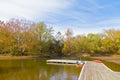 Autumn in a park along C&O Canal and Potomac River in Washington DC, USA. Royalty Free Stock Photo