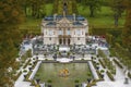 Frontal view on the Linderhof palace