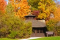 Autumn park shelter Royalty Free Stock Photo