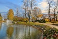 Autumn park in the town Cesis, Latvia Royalty Free Stock Photo