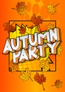 Autumn Party - Comic book word.