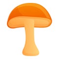 Autumn party fall mushroom icon, cartoon style