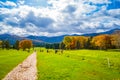 Autumn pasture and promenade