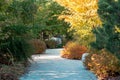 Autumn path through the Frederik Meijer Gardens in Grand Rapids Michigan