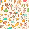 Autumn pattern in a childish style