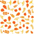 Autumn pattern with leaves. Vector background.