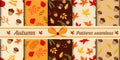 Autumn pattern seamless. Autumn leaves seamless pattern, repeating vector texture