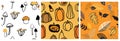 Autumn pattern set. Perfect for wallpaper, gift paper, pattern fills, web page background, autumn greeting cards. fall Royalty Free Stock Photo