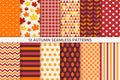 Autumn seamless pattern. Vector. Background with fall leaves