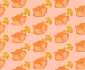 Autumn patterns with flat animals Royalty Free Stock Photo