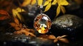 Autumn Pendant With Orange Diamond - Dreamlike Naturaleza Style