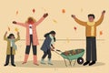 autumn people outside vector illustration