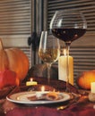 Autumn place setting. Thanksgiving dinner Royalty Free Stock Photo