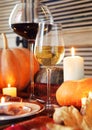 Autumn place setting. Thanksgiving dinner Royalty Free Stock Photo