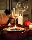 Autumn place setting. Thanksgiving dinner Royalty Free Stock Photo