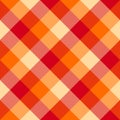 Autumn Plaid seamless patten. Vector checkered red and yellow plaid textured background. Traditional diagonal fabric