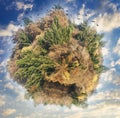 Autumn planet with sky background Royalty Free Stock Photo