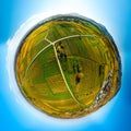 Autumn planet. Sunlit valleys, mountains and a variety of autumn colors. Alsace, France Royalty Free Stock Photo