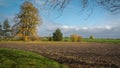 Autumn plowed field on the farm Royalty Free Stock Photo