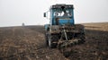 Autumn plowing on ploughland