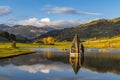 autumn pond under the mountains, Murau district,.Styria, Austria