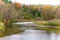 River Bend on Tomifobia in Eastern Townships, Quebec, Canada Royalty Free Stock Photo