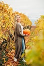 Autumn portrait of beautiful woman with blond hair Royalty Free Stock Photo