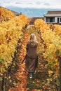 Autumn portrait of beautiful woman with blond hair Royalty Free Stock Photo