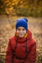 Autumn portrait of boy teen Royalty Free Stock Photo