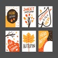 Autumn poster template collection and background Royalty Free Stock Photo