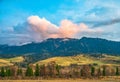 Autumn prairie at sunset