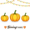 Autumn pumpkins and buntings thanksgiving design