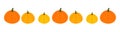 Autumn pumpkins collection border isolated on white background Royalty Free Stock Photo