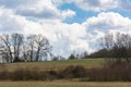 Autumn Quiet Peaceful relaxed Landscape Dramatic Clouds Blue Ski Royalty Free Stock Photo