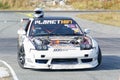 Autumn racing modified car drifting in Norway