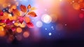 Autumn Radiance: A Closeup of Blurry Leaves and Floating Particl Royalty Free Stock Photo