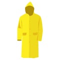 Autumn. Raincoat yellow icon, Flat design of rain coat clothing with round shadow, vector illustration