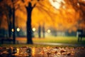 Autumn rainy background. Copy space