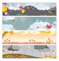 Autumn rainy banners Royalty Free Stock Photo