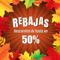 Autumn Rebajas Poster With Leaves Royalty Free Stock Photo