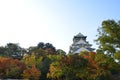 Autumn color change Japan at Osaka castle