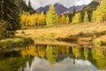 Autumn Reflection at Maroon Bells Royalty Free Stock Photo