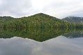 Autumn reflections on Lake Santeetlah, North Carolina. Royalty Free Stock Photo