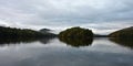 Autumn reflections on Lake Santeetlah, North Carolina. Royalty Free Stock Photo